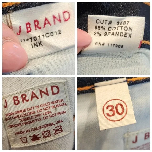 NWT J Brand Curvy Fit Skinny darkwash jeans. Women's size 30.